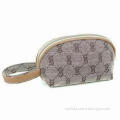 Fabric Cosmetic Bag with Jacquard Patterns and Zip Top Closure, Customized Designs Accepted